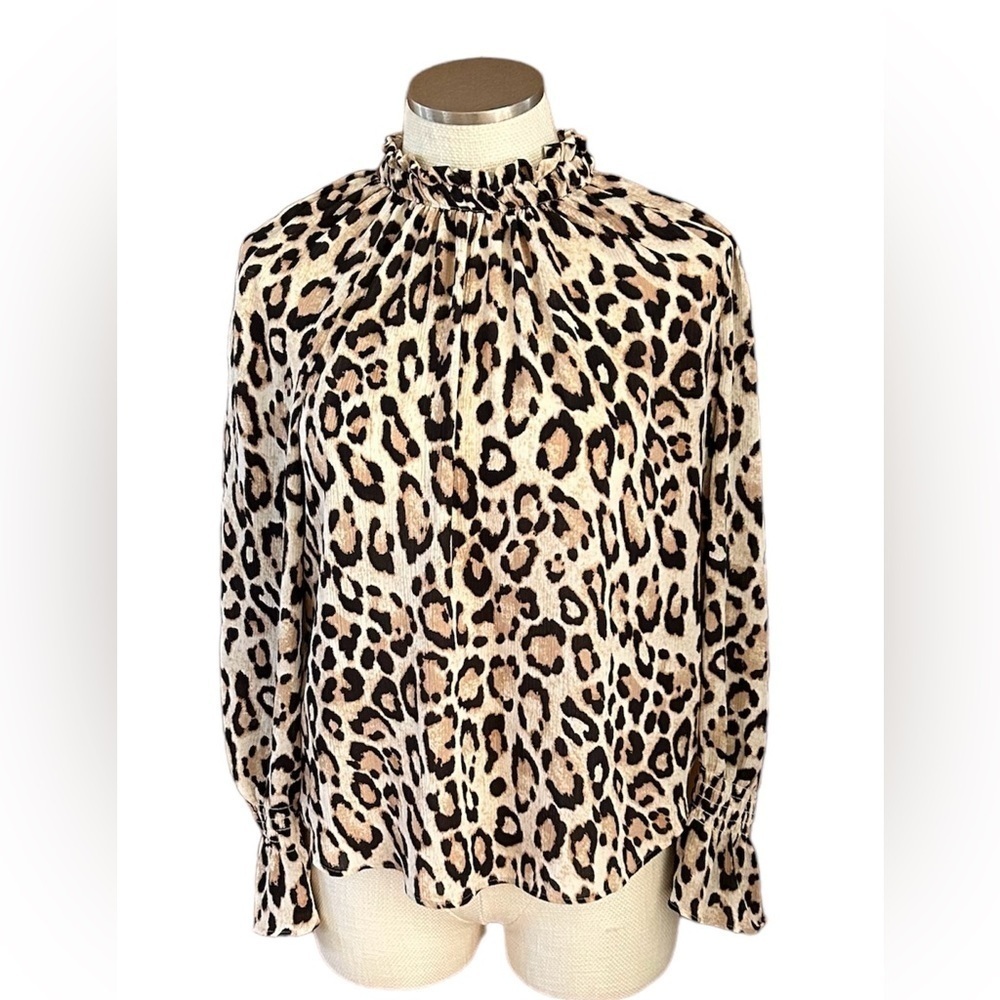 Loft Women’s Leopard Animal Print Blouse Size Small